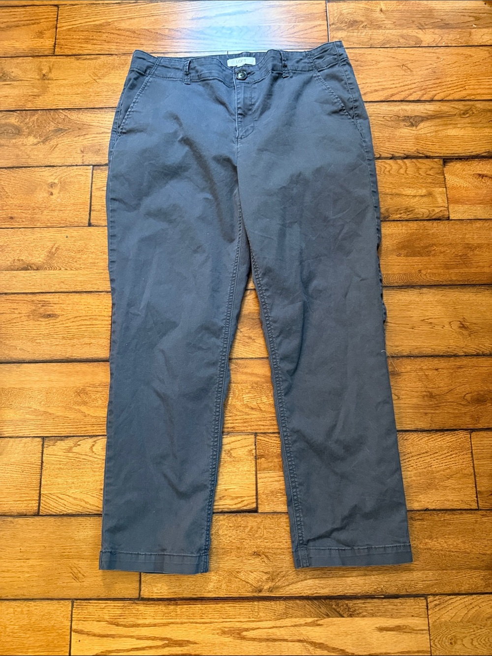 LOFT Wonen’s Slate Blue Chino Pants, The Monroe Slim